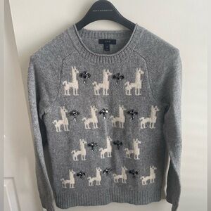 J Crew Jeweled Llama Wool Sweater